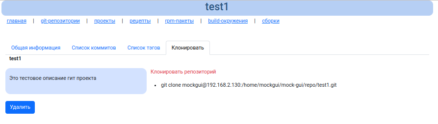 Информация о git репозитории